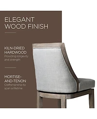 Maven Lane Vienna Counter Stool in Reclaimed Oak Finish, Ash Grey, Set of 2