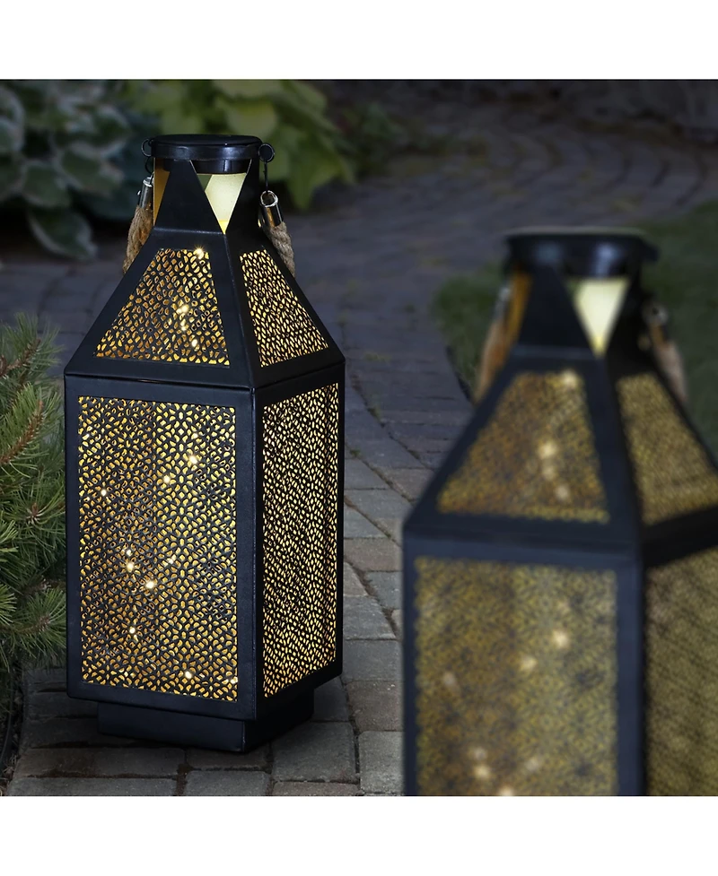 Four Seasons Courtyard 16 Inch Battery Powered 20 Led Filigree Lantern, 2 Pack