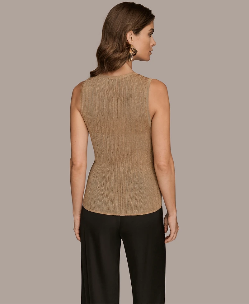 Donna Karan New York Women's Novelty Sleeveless Scoop Neck Sweater