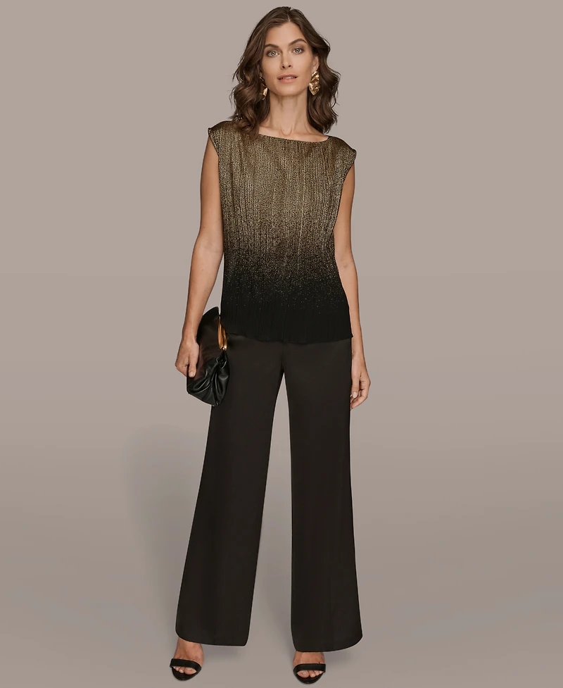 Donna Karan New York Petite Boat-Neck Ombre Sleeveless Top