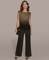 Donna Karan New York Petite Boat-Neck Ombre Sleeveless Top