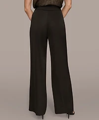 Donna Karan New York Women's Charmeuse High Rise Wide Leg Pants