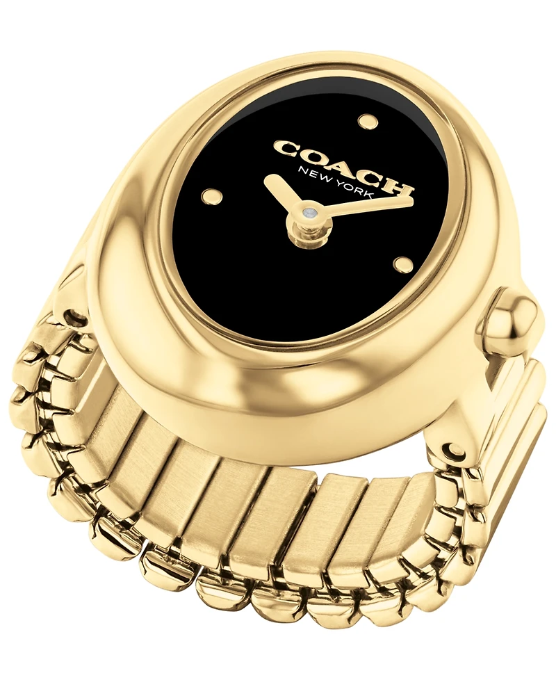 Coach Women's Sammy Gold Tone Stainless Steel Ring Watch, 18mm