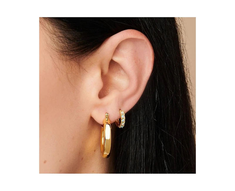 Women's Chunky Bear Hoop Earrings