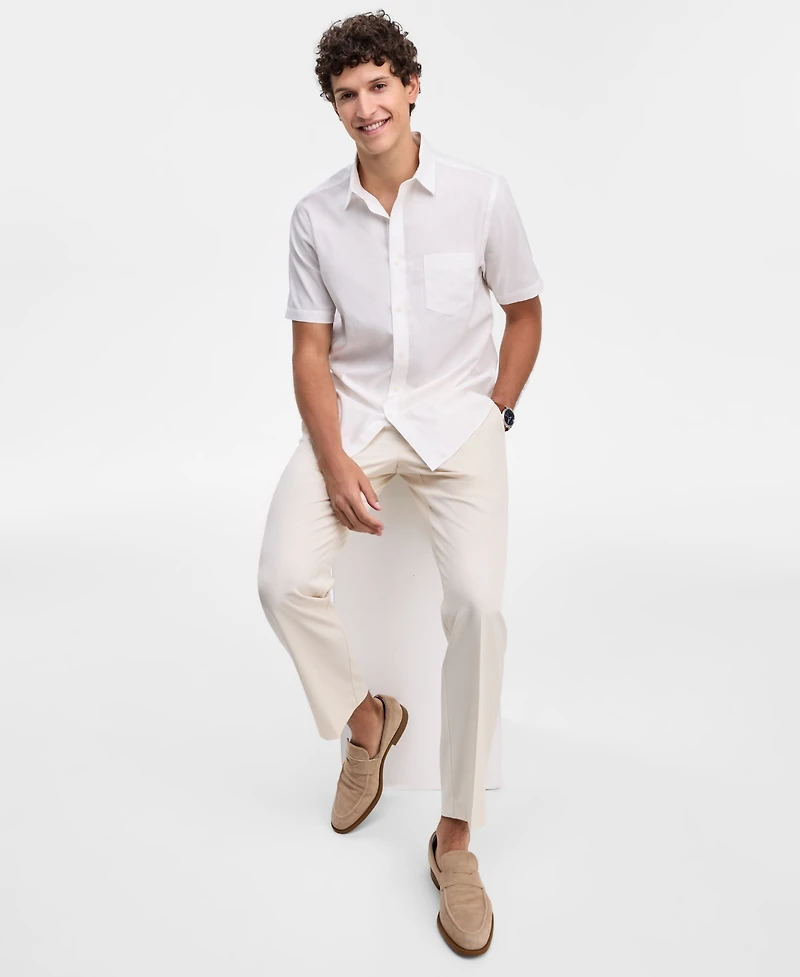 Club Room Men's Textured Short-Sleeve Shirt, Macy's Exclusive