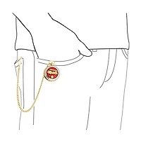 Bling Jewelry Fireman Firefighter Fire Truck Pocket Watch Two Tone Red Gold Plated With Long Pocket Chain