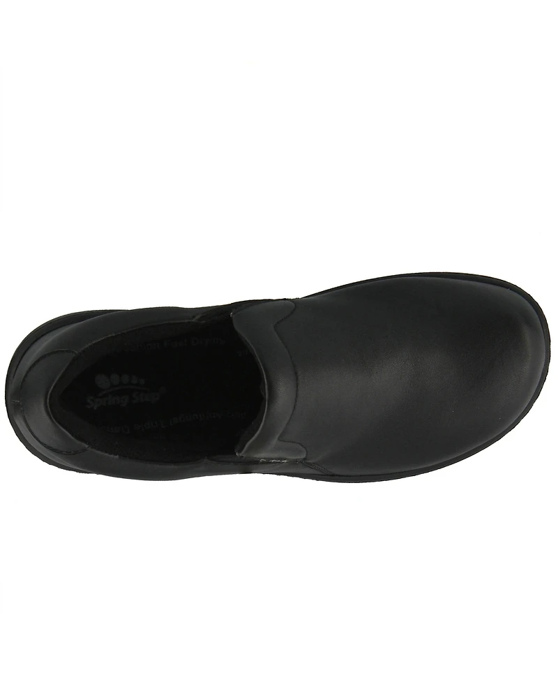 Spring Step Professional Woolin Leather Slip-On Work Loafer with Removable Insole and Padded Collar