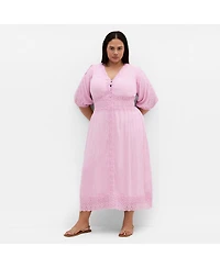 City Chic Women's Plus Belle V Neck Midi Dress