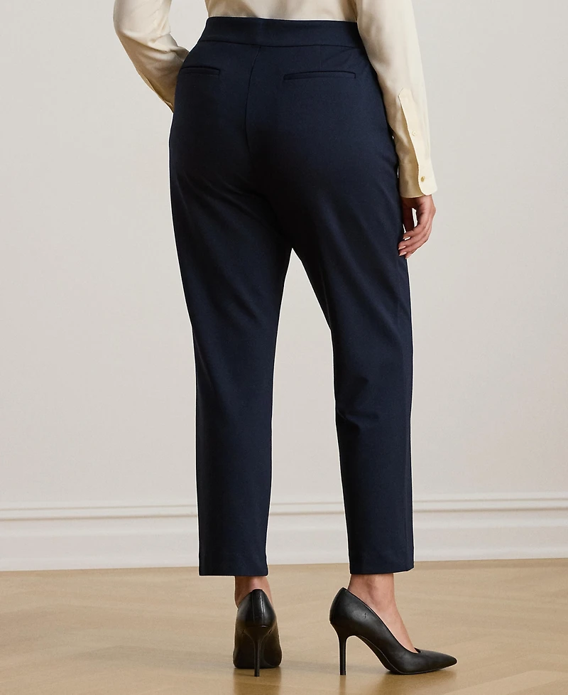 Lauren Ralph Plus High Rise Ponte Ankle Pants
