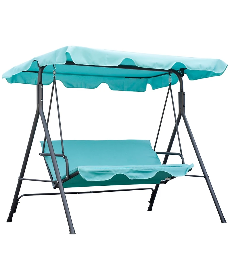 67inch 3-Seat Standalone Patio Swing with 660lb Capacity and Adjustable Canopy