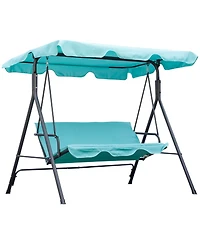 67inch 3-Seat Standalone Patio Swing with 660lb Capacity and Adjustable Canopy