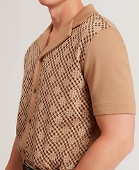 Ted Baker Men's Danlibe Short Sleeve Argyle Shirt