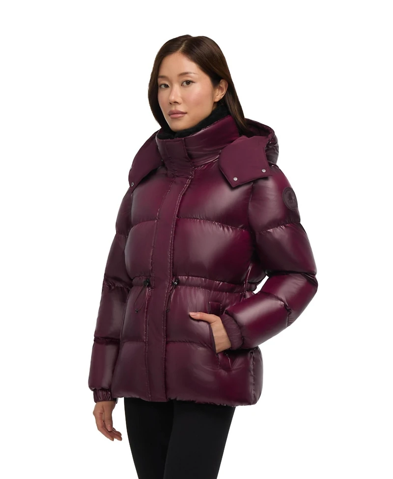 Pajar Women's Halo Puffer with Removable Hood and Faux Sherpa Bib