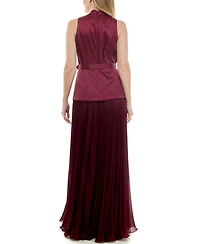 Taylor Women's V-Neck Pleat Detail Dress