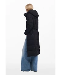 Desigual Women's Long padded jacket with belt