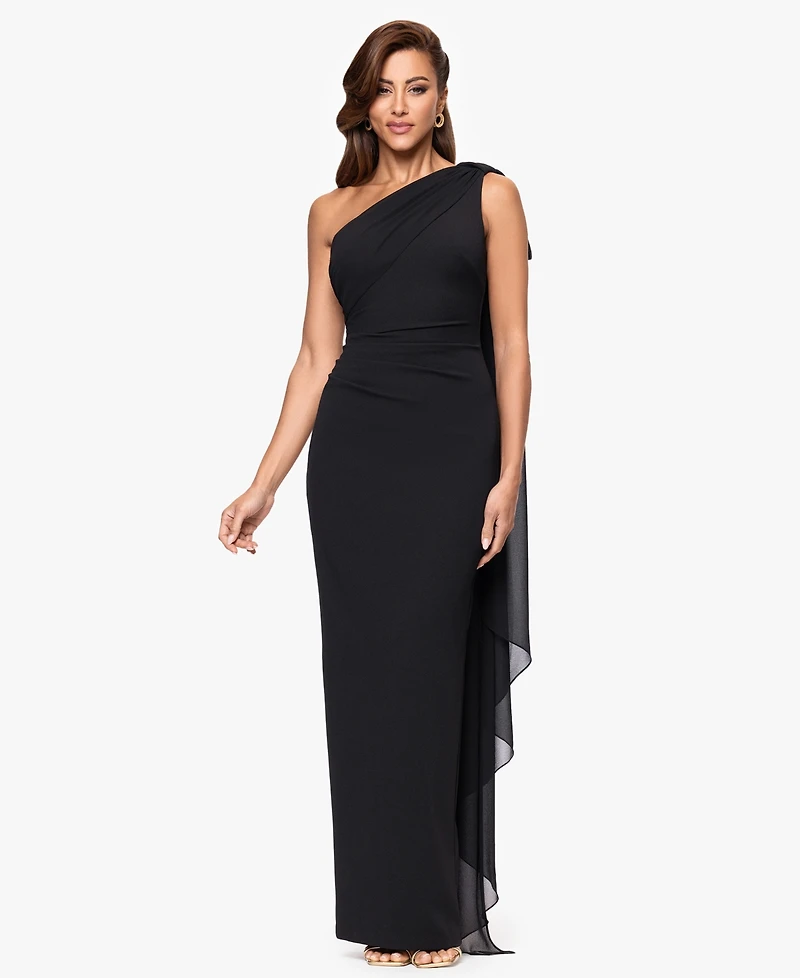 Xscape Petite One Shoulder Long Gown