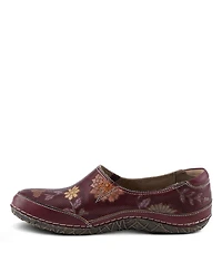 L'Artiste Women's Libora-Delite Handpainted Leather Floral Slip-On Shoes with Removable Insole