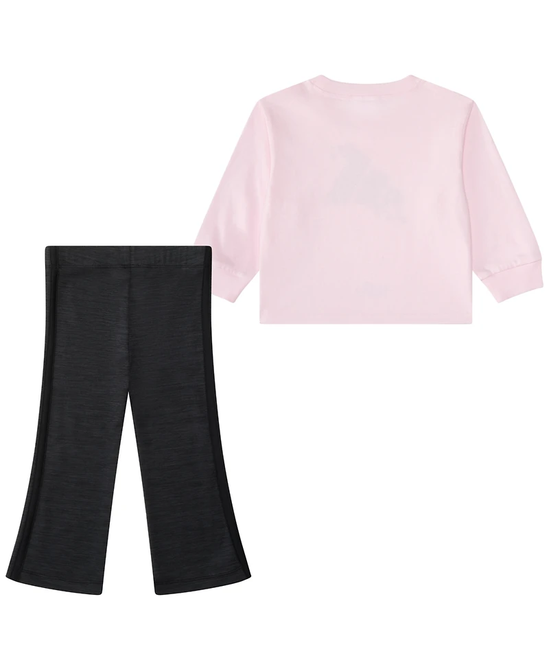 adidas Baby Girls 2-Piece Graphic T-shirt and Flared Pants Set