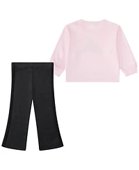 adidas Baby Girls 2-Piece Graphic T-shirt and Flared Pants Set