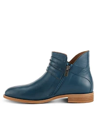 Azura Spring Step Pristina Leather Bootie with Double Decorative Buckles and Inside Zipper