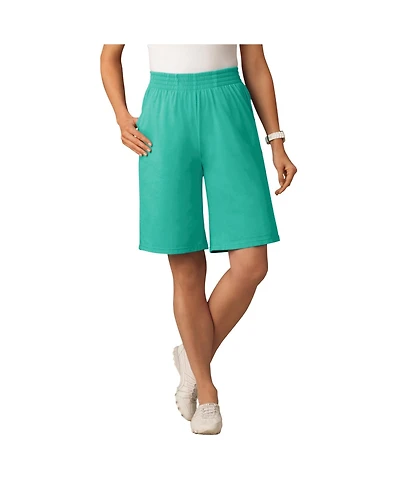 Woman Within Women's Elastic-Waist Knit Short