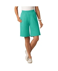Woman Within Women's Elastic-Waist Knit Short