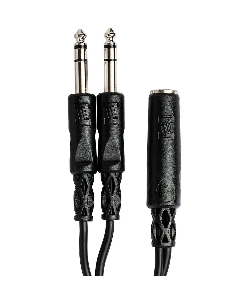 Hosa Technology 6" Stereo 1/4" Female to Two Stereo 1/4" Male Y-Cable