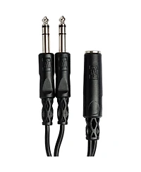 Hosa Technology 6" Stereo 1/4" Female to Two Stereo 1/4" Male Y-Cable