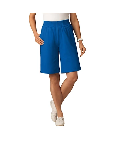 Woman Within Women's Elastic-Waist Knit Short