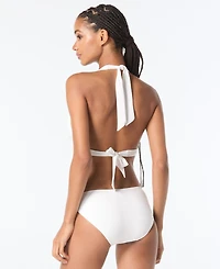 Michael Kors Logo-Ring Halter Bikini Top