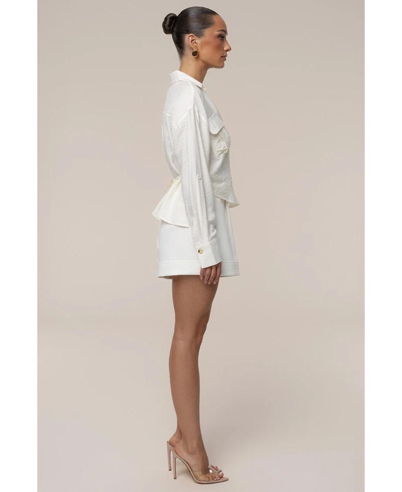 Jluxlabel Women's Drift Collared Cargo Top