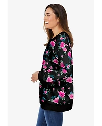 Woman Within Plus Printed Sweatshirt