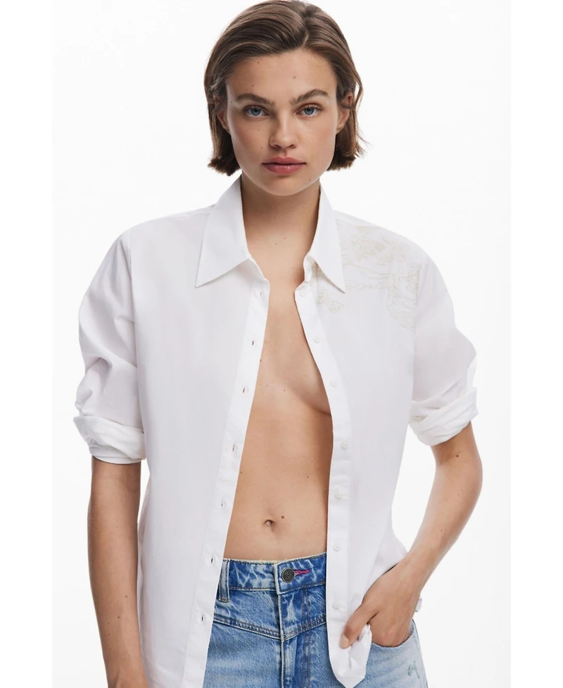 Desigual Women's Plain shirt with embroidery