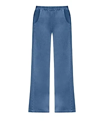 Woman Within Plus Tall Perfect Elastic Waist Wide-Leg Denim Jean