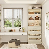 21.3'' Freestanding Closet Organizer System with 4 Drawers and Shelves