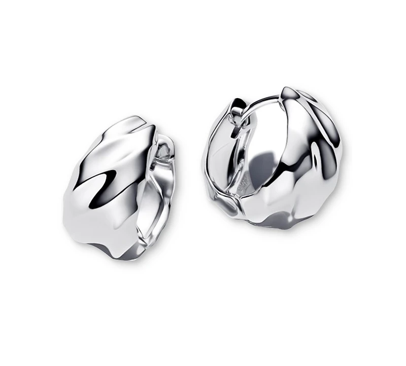Pandora Rippled Small Hoop Earrings