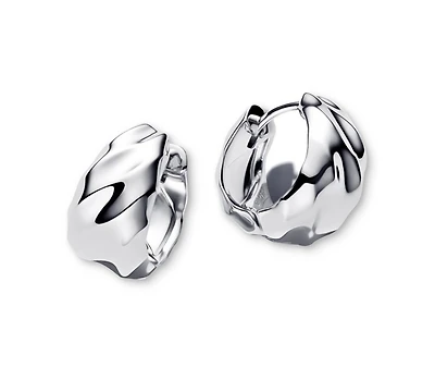 Pandora Rippled Small Hoop Earrings
