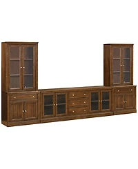 Furniture Amren 85" Wood 4 Door Console with Hutches and 2 Bases Drawers