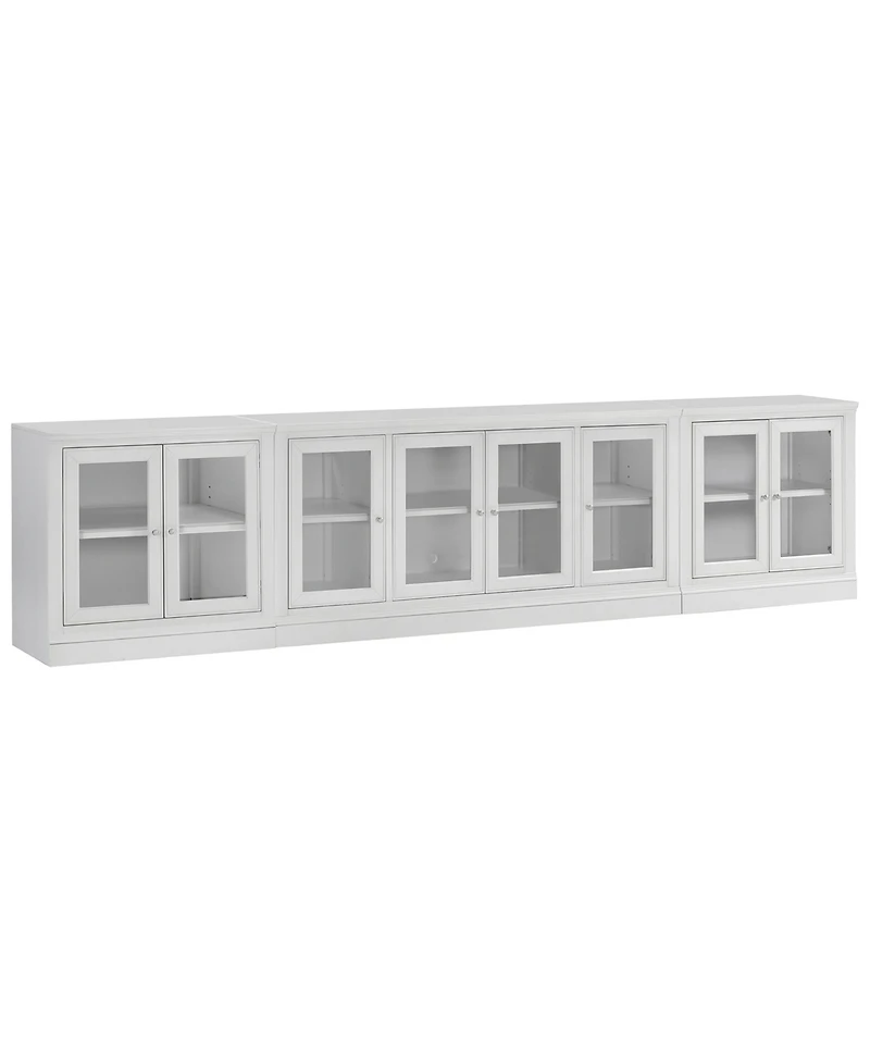 Furniture Amren 65" Wood 2 Door Console with 2 Door Hutches and 2 Door Bases