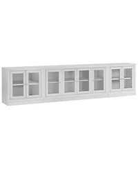 Furniture Amren 65" Wood 2 Door Console with 2 Door Hutches and 2 Door Bases