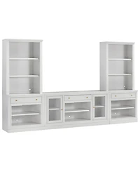 Furniture Amren 65" Wood 2 Door Console with Open Hutches and Open Bases