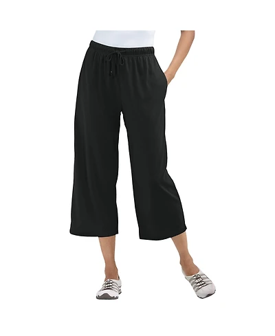 Woman Within Plus Sport Knit Capri Pant