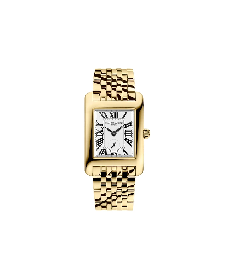 Frederique Constant Women's Carree Gold-Tone Stainless Steel Bracelet Watch, 25.2mm