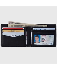 Alpine Swiss Mens Commuter Rfid Bifold Wallet 2 Id Windows Divided Bill Section