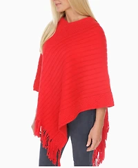White Mark Women's Pullover Knit Poncho Sweater