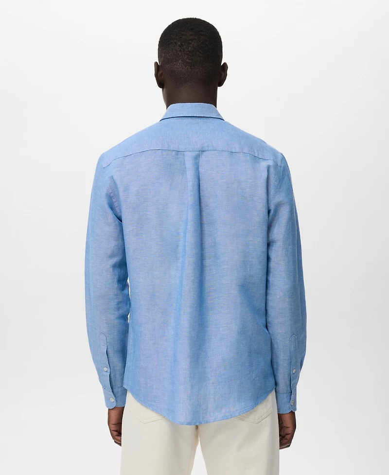 Mango Men's Pocket Linen Shirt