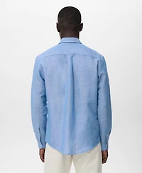Mango Men's Pocket Linen Shirt