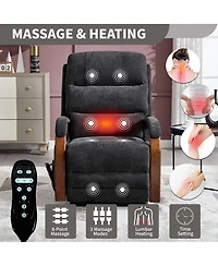 Lift Chair Dual Motor Infinite Position Recliners Up to 350 Lbs with Solid Wood Armrests and Heat Massage