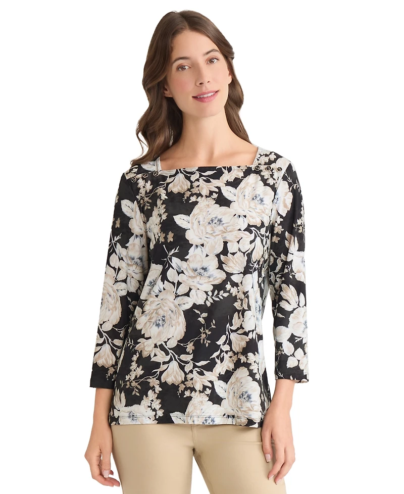 Jones New York Women's Floral Print Top
