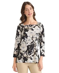 Jones New York Womens Floral Print Top